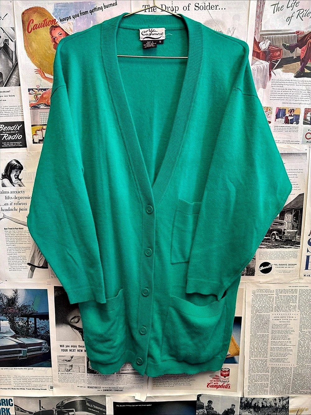 Alpha Cashmere 100% Cashmere Cardigan Size Small